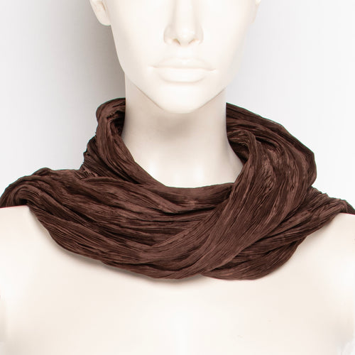 Chocolate Micro Pleat Scarf F030