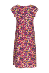 Cap Sleeve Dress - Plum/Navy Printed Jersey 7845