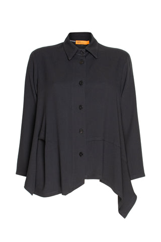 Linen Open Collar Shirt - White 5940
