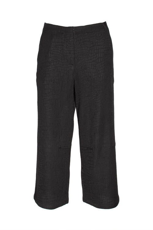 Elastic Waist 3/4 Pant - Black Texture 3455