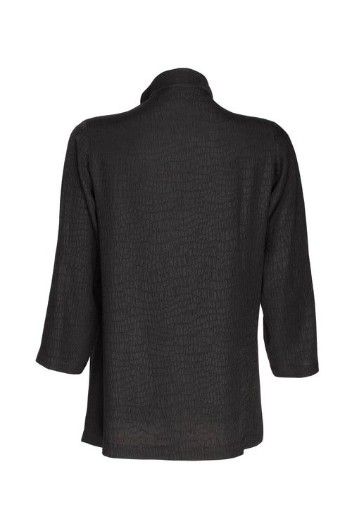 Drop Hem Shirt - Black Texture 3451