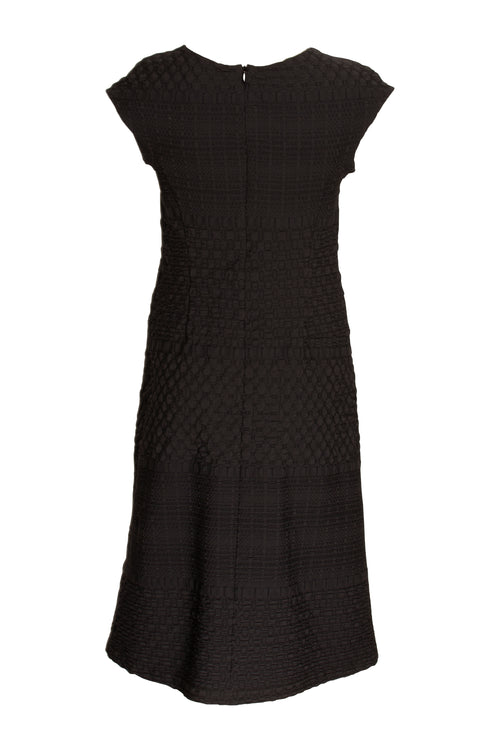 Cap Sleeve Dress - Black Jacquard 7806