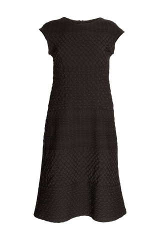 Short Sleeve Bell Panel Dress - Dark Navy 8617