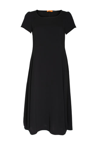 Short Sleeve Bell Panel Dress - Dark Navy 8617