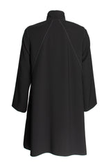 Uneven Hem Coat - Black Tria-cetate 3448