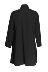 Uneven Hem Coat - Black Wool 3446