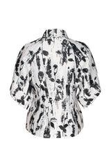 Tulip Sleeve Jacket - Black/White Print 9719