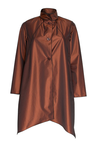 Uneven Hem Coat - Black Tria-cetate 3448