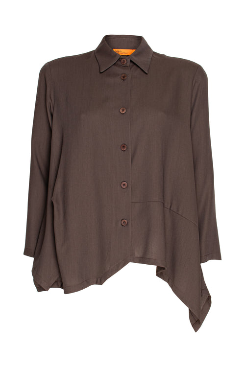 Asymmetric Angle Shirt - Chocolate 5934