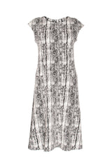Cap Sleeve Dress - Black/White Stretch 4635