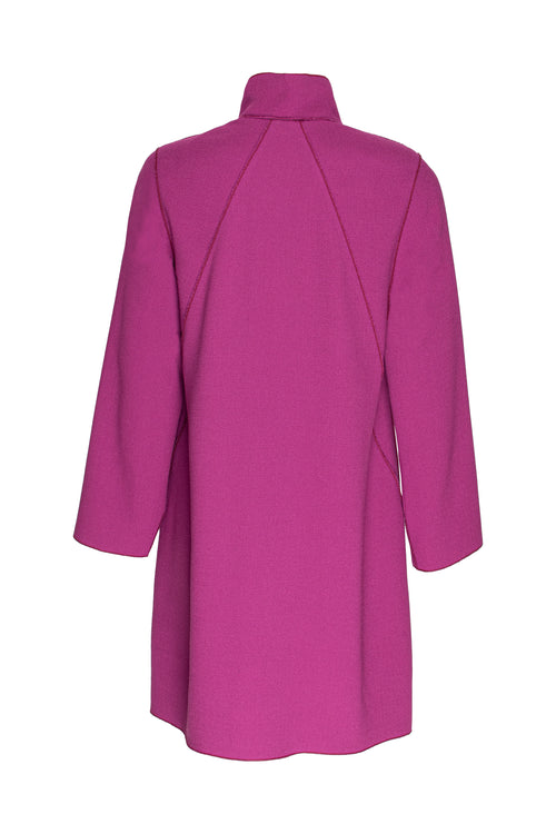 Uneven Hem Coat - Cerise 4660