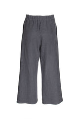 Elastic Waist 3/4 Pant - Graphite Linen 3380
