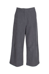 Elastic Waist 3/4 Pant - Graphite Linen 3380
