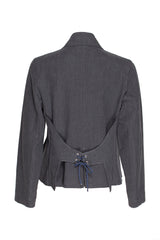 Laced Back Jacket - Graphite Linen 3377