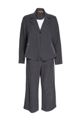 Laced Back Jacket - Graphite Linen 3377