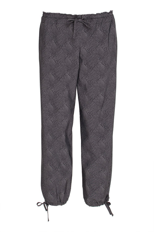 Ankle Tie Pant - Charcoal Check Jersey 3374