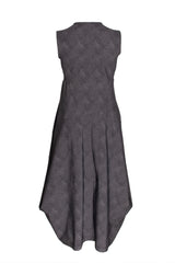 Charcoal Print Jersey Multipanel Dress 4663
