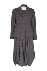 Charcoal Print Jersey Multipanel Dress 4663