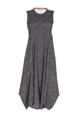 Charcoal Print Jersey Multipanel Dress 4663