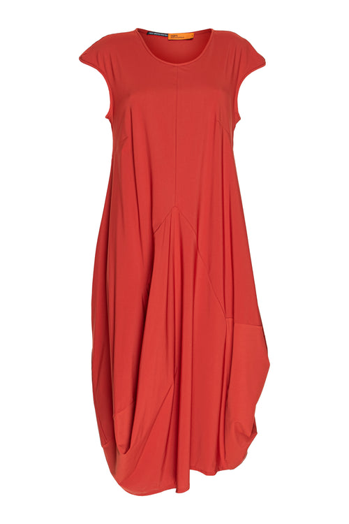 Draped Cap Sleeve Dress - Paprika Jersey 3330