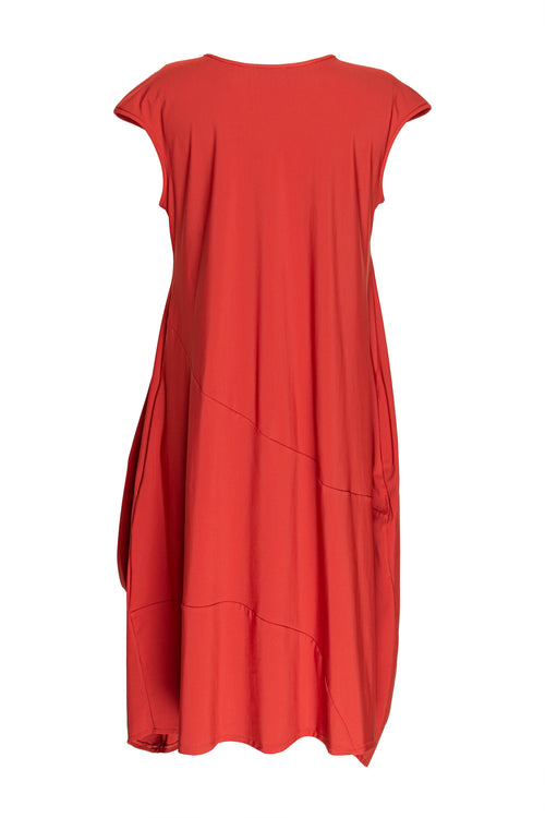 Draped Cap Sleeve Dress - Paprika Jersey 3330