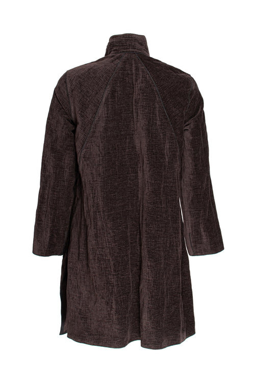 Uneven Hem Coat - Chocolate 5943