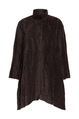 Uneven Hem Coat - Chocolate 5943