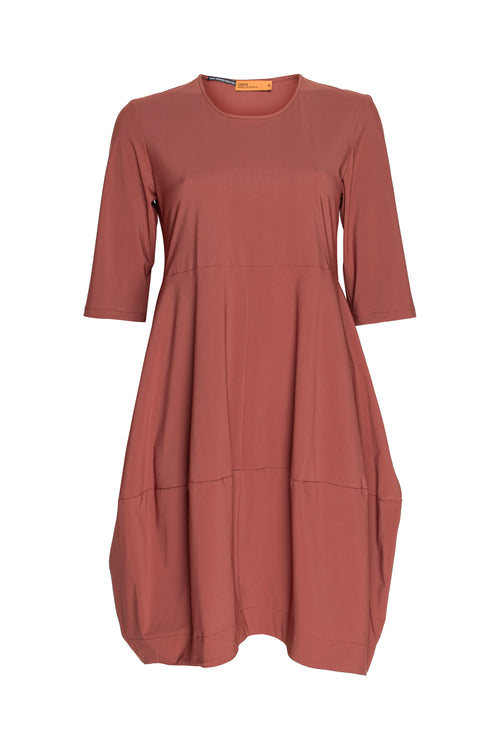 Short Sleeve Panel Hem Dress - Cinnamon Jersey 3359
