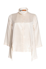 Drop Hem Shirt - Cream Silk 5926