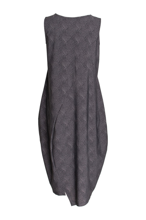 Asymmetric Panel Singlet Dress - Charcoal Check Jersey 3414