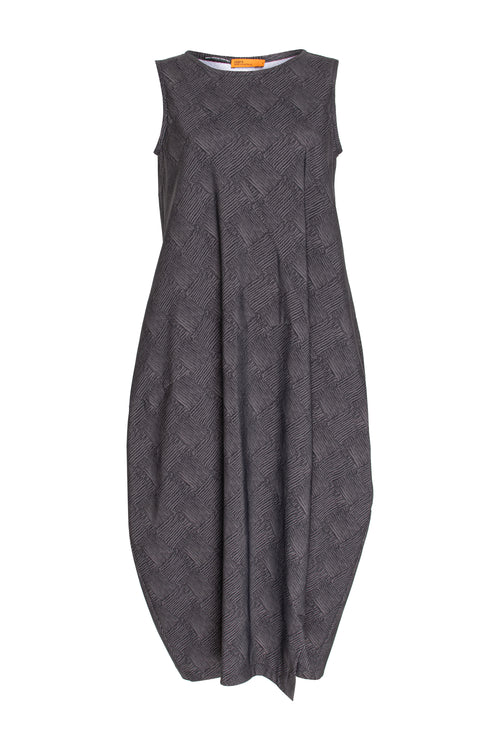 Asymmetric Panel Singlet Dress - Charcoal Check Jersey 3414
