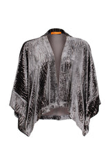 Cuff Sleeve Duster - Pewter Velvet 5904