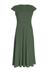 Multi Seam Cap Sleeve Dress - Forest 4634