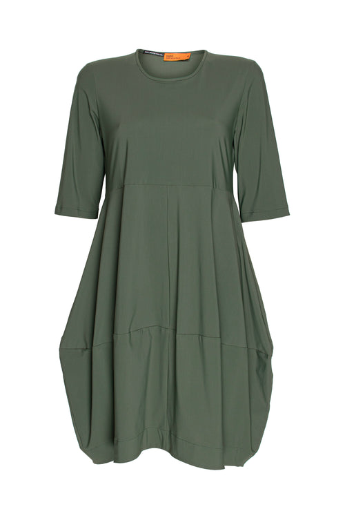 Short Sleeve Panel Hem Dress - Forest Jersey 3360