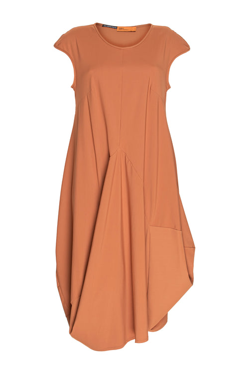 Draped Cap Sleeve Dress - Copper Jersey 3329
