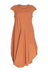 Draped Cap Sleeve Dress - Copper Jersey 3329