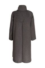 Drop Collar Long Coat - Charcoal 4671
