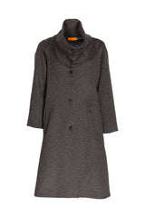 Drop Collar Long Coat - Charcoal 4671