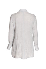 4 Button Shirt - Silver Linen 3339
