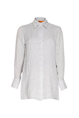 4 Button Shirt - Silver Linen 3339