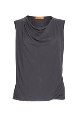 Charcoal Mesh Drape Front Singlet 3302