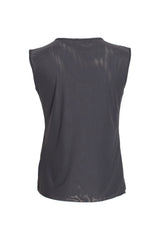 Charcoal Mesh Drape Front Singlet 3302