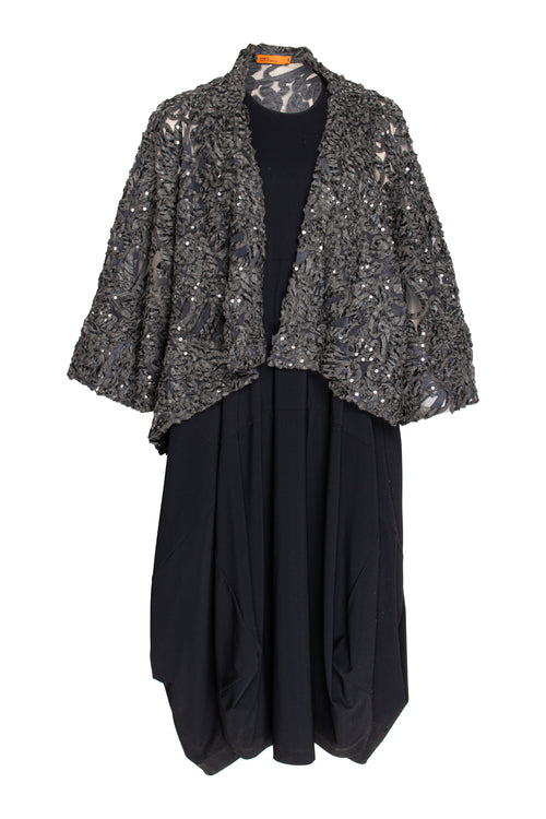 Cuff Sleeve Duster - Pewter Sequins 5946