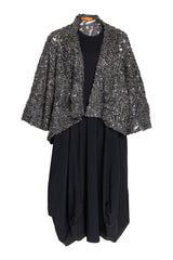Cuff Sleeve Duster - Pewter Sequins 5946