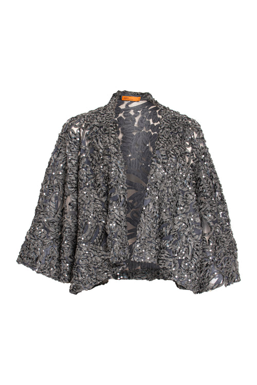 Cuff Sleeve Duster - Pewter Sequins 5946