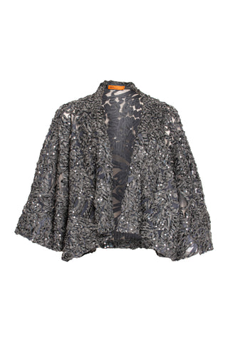 Cuff Sleeve Duster - Graphite/Rust Print Velvet 5944