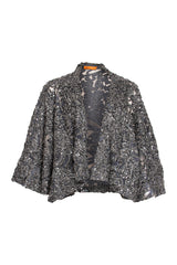 Cuff Sleeve Duster - Pewter Sequins 5946