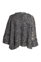 Cuff Sleeve Duster - Pewter Sequins 5946