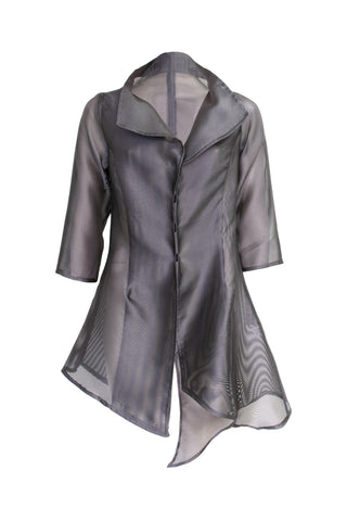 Tulip Sleeve Jacket - Charcoal Linen 7822