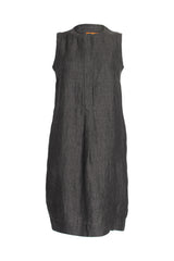Zip Tab Front Shift - Charcoal Linen 9722